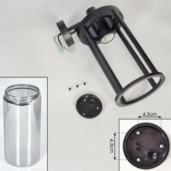 Suspension Verre Fumé-hofstein Martinha Lampe murale d´extérieur Noir, 1 lumière