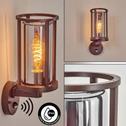 hofstein Martinha Lampe murale d´extérieur Rouille, 1 lumière, Détecteur de mouvement