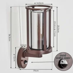hofstein Martinha Lampe murale d´extérieur Rouille, 1 lumière, Détecteur de mouvement