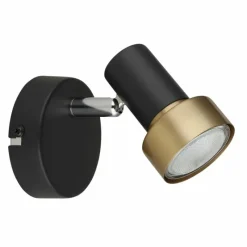 Lampes Dorées-Luminaires Globo Lighting Mason Plafonnier, Spot de plafond, Applique murale, Spot mural Chrome, Noir, 1 lumière