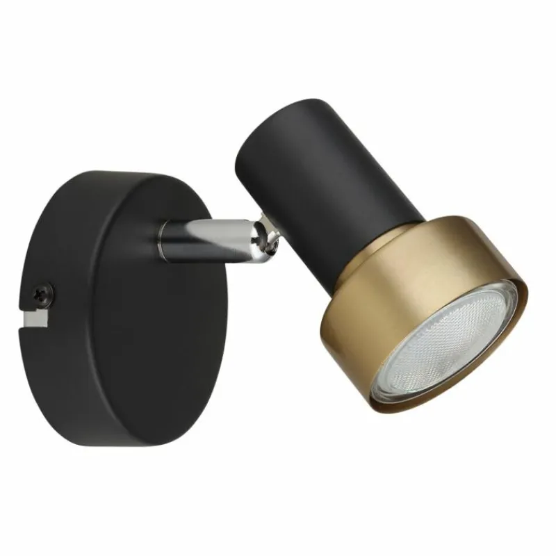 Lampes Dorées-Luminaires Globo Lighting Mason Plafonnier, Spot de plafond, Applique murale, Spot mural Chrome, Noir, 1 lumière