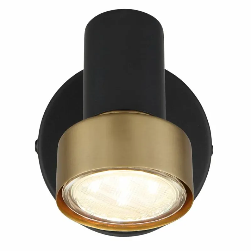 Lampes Dorées-Luminaires Globo Lighting Mason Plafonnier, Spot de plafond, Applique murale, Spot mural Chrome, Noir, 1 lumière