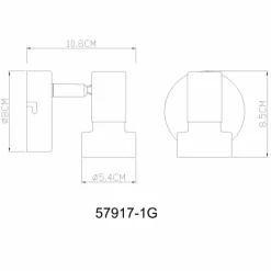 Lampes Dorées-Luminaires Globo Lighting Mason Plafonnier, Spot de plafond, Applique murale, Spot mural Chrome, Noir, 1 lumière