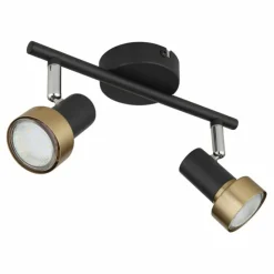 Lampes Dorées-Luminaires Globo Lighting Mason Plafonnier, Spot de plafond, Applique murale, Spot mural Chrome, Noir, 2 lumières