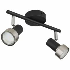 Luminaires Globo Lighting Mason Plafonnier, Spot de plafond, Applique murale, Spot mural Chrome, Noir, 2 lumières* Spots Et Projecteurs