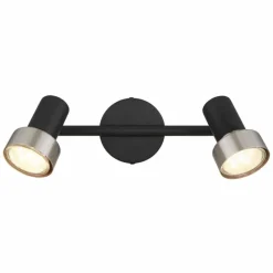 Luminaires Globo Lighting Mason Plafonnier, Spot de plafond, Applique murale, Spot mural Chrome, Noir, 2 lumières* Spots Et Projecteurs