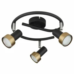 Lampes Dorées-Luminaires Globo Lighting Mason Plafonnier, Spot de plafond, Applique murale, Spot mural Chrome, Noir, 3 lumières