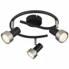 Luminaires Globo Lighting Mason Plafonnier, Spot de plafond, Applique murale, Spot mural Chrome, Noir, 3 lumières* Spots Et Projecteurs