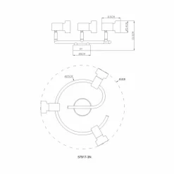 Luminaires Globo Lighting Mason Plafonnier, Spot de plafond, Applique murale, Spot mural Chrome, Noir, 3 lumières* Spots Et Projecteurs
