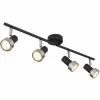 Luminaires Globo Lighting Mason Plafonnier, Spot de plafond, Applique murale, Spot mural Chrome, Noir, 4 lumières* Spots Et Projecteurs