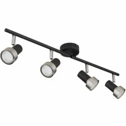 Luminaires Globo Lighting Mason Plafonnier, Spot de plafond, Applique murale, Spot mural Chrome, Noir, 4 lumières* Spots Et Projecteurs