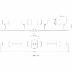 Luminaires Globo Lighting Mason Plafonnier, Spot de plafond, Applique murale, Spot mural Chrome, Noir, 4 lumières* Spots Et Projecteurs