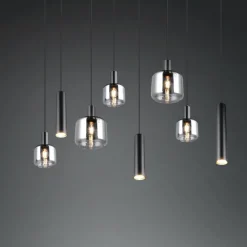 Luminaires Trio Mataro Noir, 8 lumières