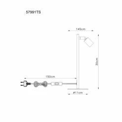 Luminaires Globo Lighting Matrix Lampe à poser Noir, 1 lumière* Lampes À Poser