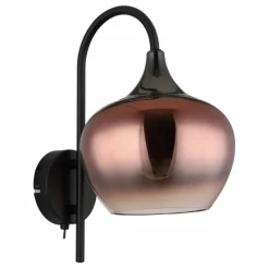 Luminaires Globo Lighting Maxy Applique murale Chrome, Noir, 1 lumière