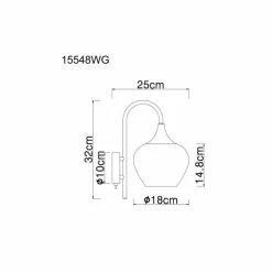 Luminaires Globo Lighting Maxy Applique murale Chrome, Noir, 1 lumière