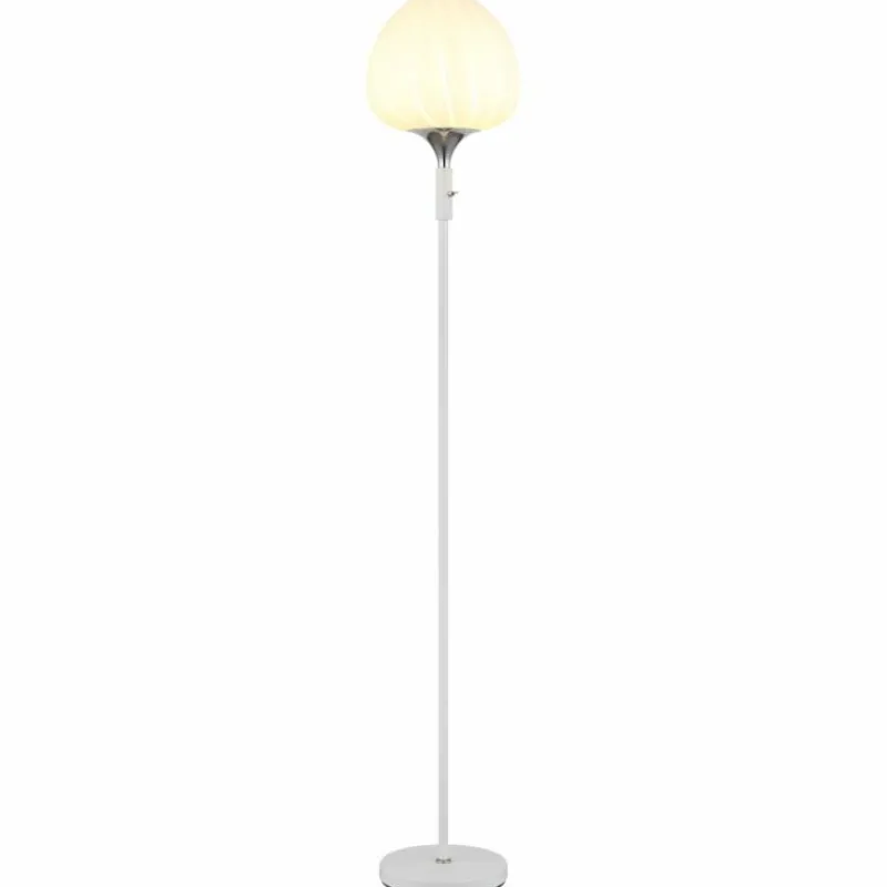 Luminaires Globo Lighting Maxy Lampadaire Chrome, Blanc, 1 lumière