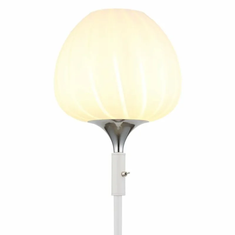 Luminaires Globo Lighting Maxy Lampadaire Chrome, Blanc, 1 lumière