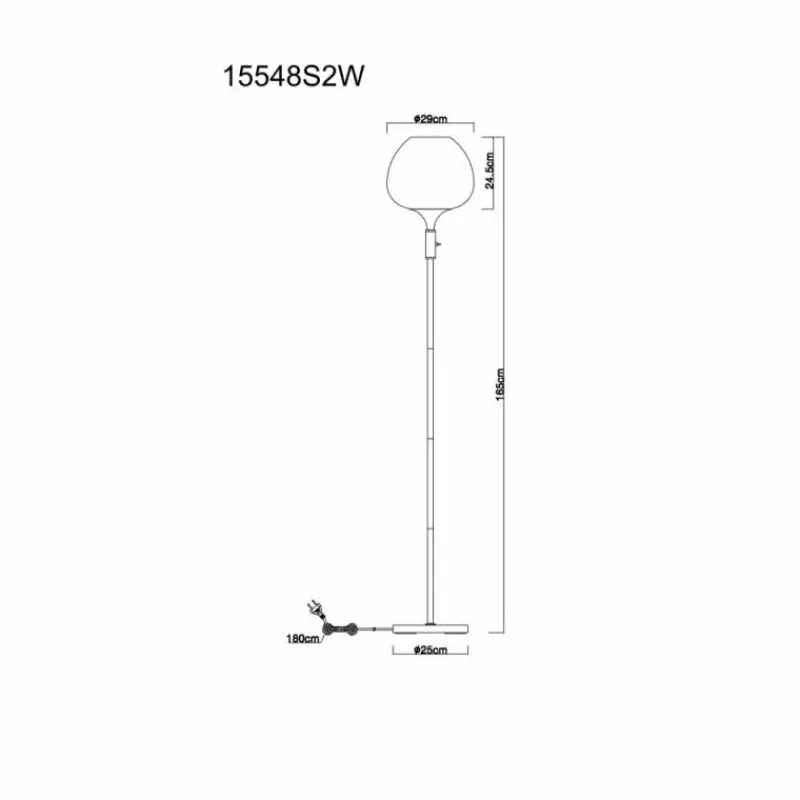 Luminaires Globo Lighting Maxy Lampadaire Chrome, Blanc, 1 lumière