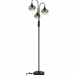 Suspension Verre Fumé-Luminaires Globo Lighting Maxy Lampadaire Noir, 3 lumières