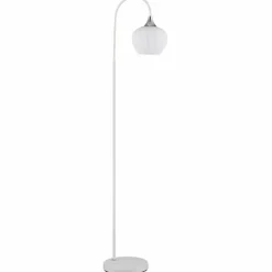 Luminaires Globo Lighting Maxy Lampadaire Chrome, Blanc, 1 lumière