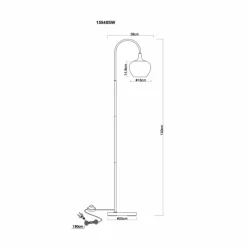 Luminaires Globo Lighting Maxy Lampadaire Chrome, Blanc, 1 lumière