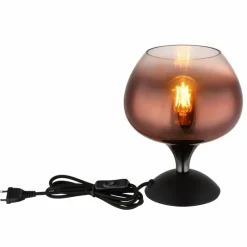 Luminaires Globo Lighting Maxy Lampe à poser Chrome, Noir, 1 lumière