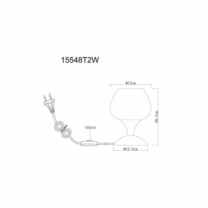 Luminaires Globo Lighting Maxy Lampe à poser Chrome, Blanc, 1 lumière
