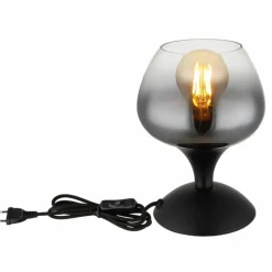 Suspension Verre Fumé-Luminaires Globo Lighting Maxy Lampe à poser Noir, 1 lumière