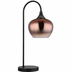 Luminaires Globo Lighting Maxy Lampe à poser Chrome, Noir, 1 lumière