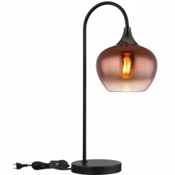 Luminaires Globo Lighting Maxy Lampe à poser Chrome, Noir, 1 lumière