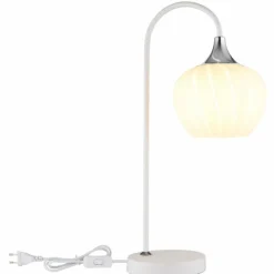 Luminaires Globo Lighting Maxy Lampe à poser Chrome, Blanc, 1 lumière