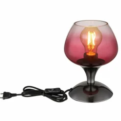 Luminaires Globo Lighting Maxy Lampe à poser Chrome, Noir, 1 lumière