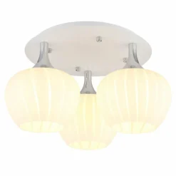 Luminaires Globo Lighting Maxy Plafonnier Chrome, Blanc, 3 lumières