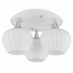 Luminaires Globo Lighting Maxy Plafonnier Chrome, Blanc, 3 lumières