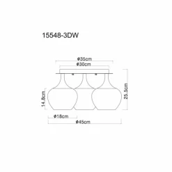 Luminaires Globo Lighting Maxy Plafonnier Chrome, Blanc, 3 lumières