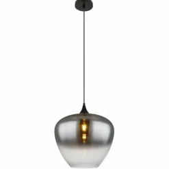 Suspension Verre Fumé-Luminaires Globo Lighting Maxy Suspension Noir, 1 lumière