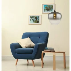 Suspension Verre Fumé-Luminaires Globo Lighting Maxy Suspension Noir, 1 lumière