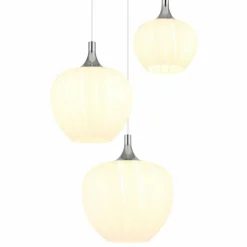 Luminaires Globo Lighting Maxy Suspension Chrome, Blanc, 3 lumières