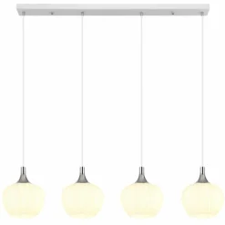 Luminaires Globo Lighting Maxy Suspension Chrome, Blanc, 4 lumières