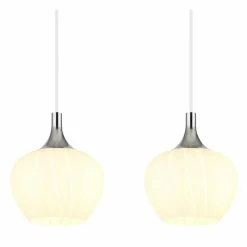 Luminaires Globo Lighting Maxy Suspension Chrome, Blanc, 4 lumières