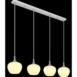 Luminaires Globo Lighting Maxy Suspension Chrome, Blanc, 4 lumières
