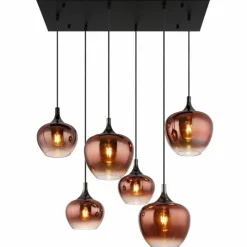 Luminaires Globo Lighting Maxy Suspension Chrome, Noir, 6 lumières