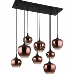 Luminaires Globo Lighting Maxy Suspension Chrome, Noir, 8 lumières