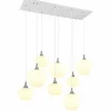 Luminaires Globo Lighting Maxy Suspension Chrome, Blanc, 8 lumières