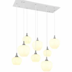 Luminaires Globo Lighting Maxy Suspension Chrome, Blanc, 8 lumières