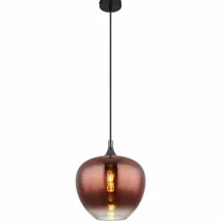 Luminaires Globo Lighting Maxy Suspension Chrome, Noir, 1 lumière
