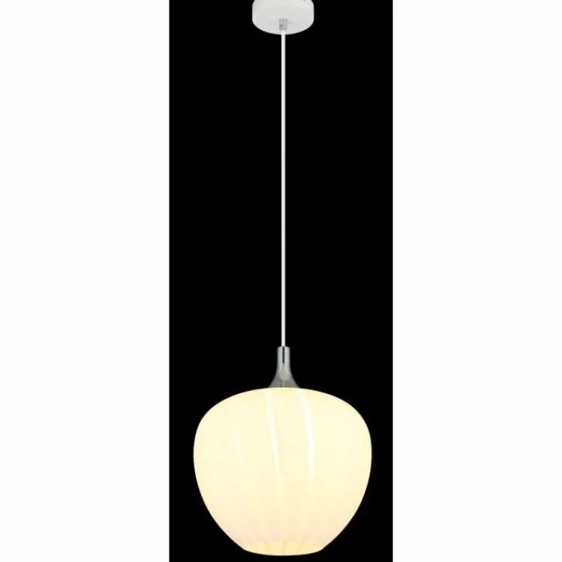 Luminaires Globo Lighting Maxy Suspension Chrome, Blanc, 1 lumière