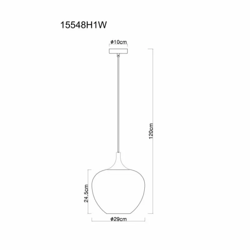 Luminaires Globo Lighting Maxy Suspension Chrome, Blanc, 1 lumière