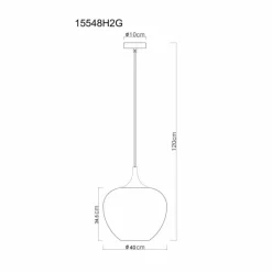 Luminaires Globo Lighting Maxy Suspension Chrome, Noir, 1 lumière